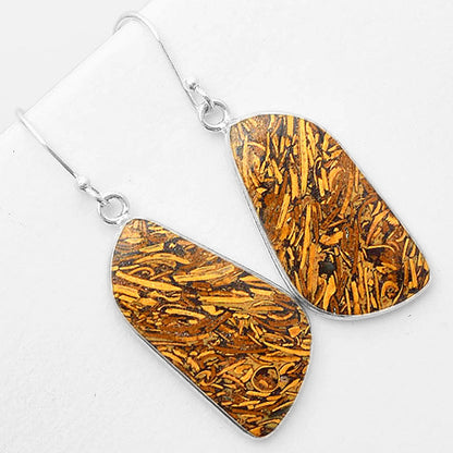 Natural Coquina Fossil Jasper India Earrings E-1001 SDE57432