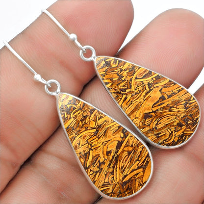 Natural Coquina Fossil Jasper India Earrings E-1001 SDE57433