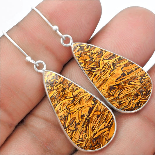 Natural Coquina Fossil Jasper India Earrings E-1001 SDE57433