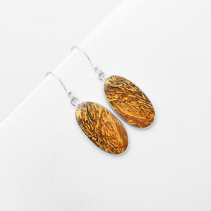 Natural Coquina Fossil Jasper India Earrings E-1001 SDE57436