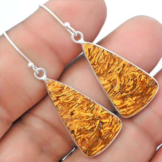 Natural Coquina Fossil Jasper India Earrings E-1001 SDE57437