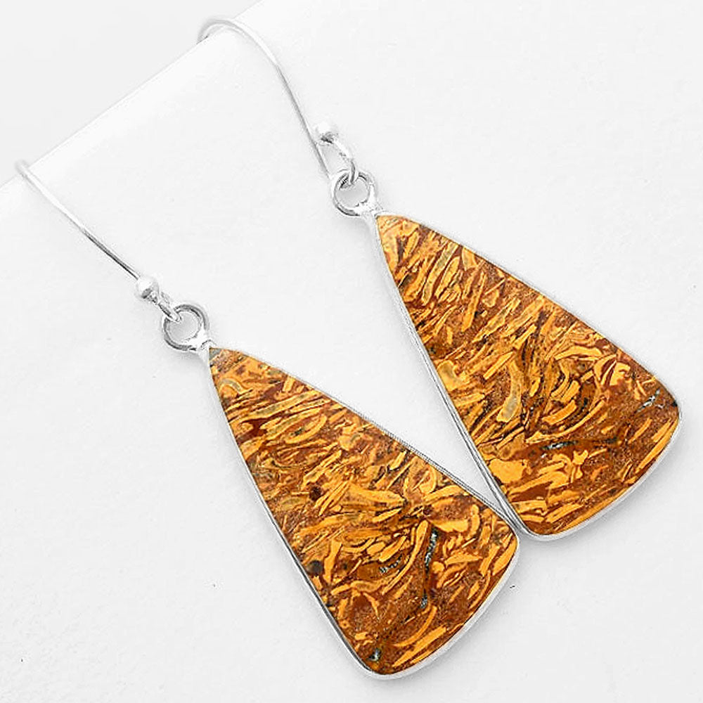 Natural Coquina Fossil Jasper India Earrings E-1001 SDE57437