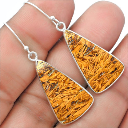 Natural Coquina Fossil Jasper India Earrings E-1001 SDE57438