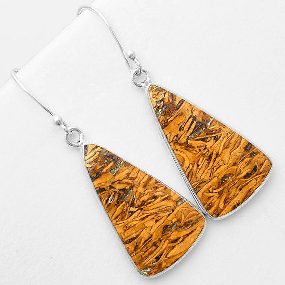 Natural Coquina Fossil Jasper India Earrings E-1001 SDE57438