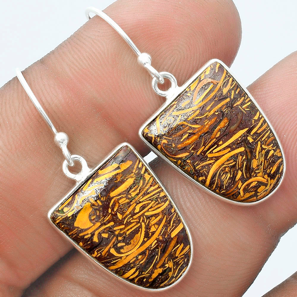 Natural Coquina Fossil Jasper India Earrings E-1001 SDE58373