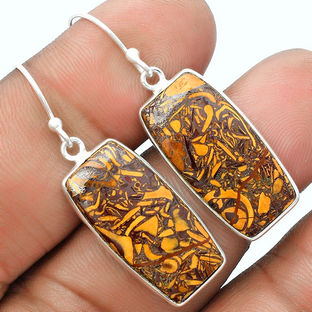 Natural Coquina Fossil Jasper India Earrings E-1001 SDE58377