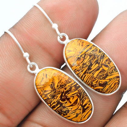 Natural Coquina Fossil Jasper India Earrings E-1001 SDE58380