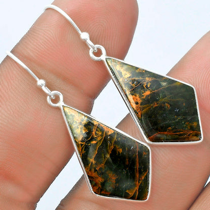 Natural Turkish Rainforest Chrysocolla Earrings E-1001 SDE58410