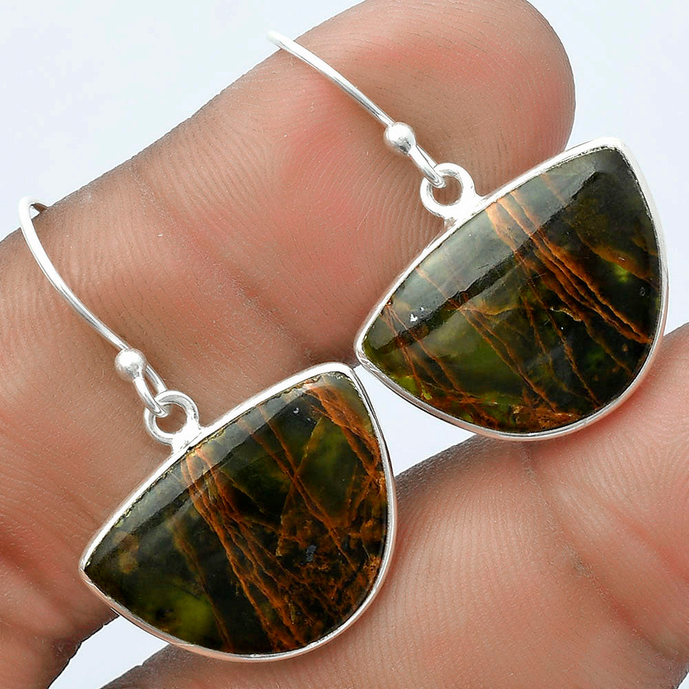 Natural Turkish Rainforest Chrysocolla Earrings E-1001 SDE58447