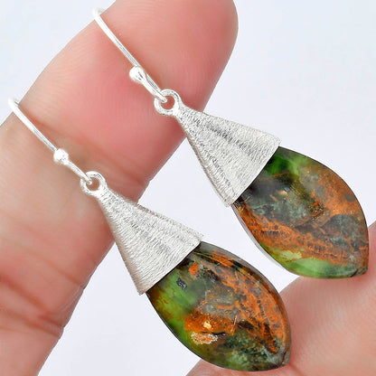 Natural Turkish Rainforest Chrysocolla Earrings E-1083 SDE58867