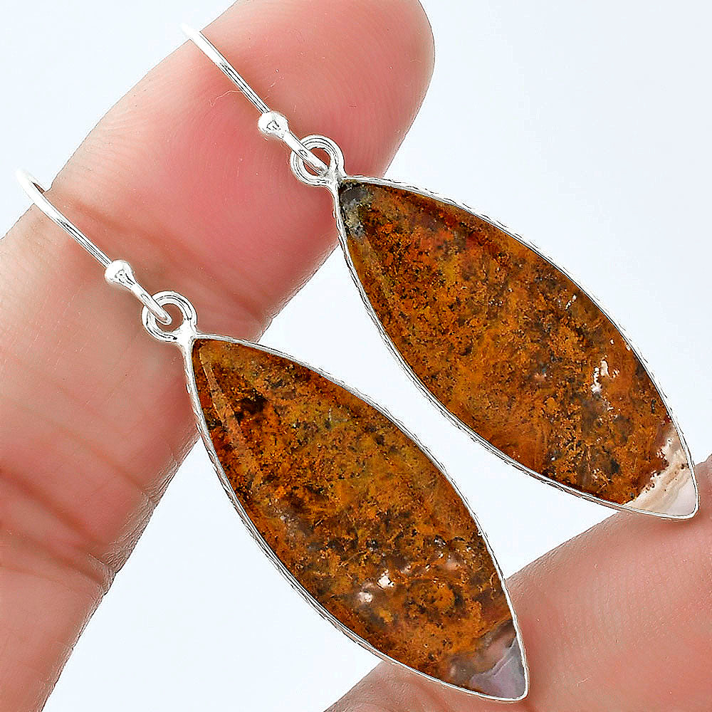 Natural Red Moss Agate Earrings E-1001 SDE59119
