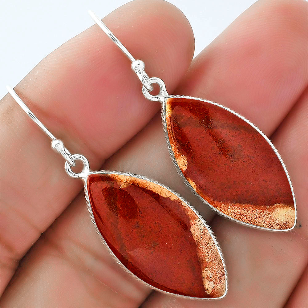 Natural Red Moss Agate Earrings E-1001 SDE59167