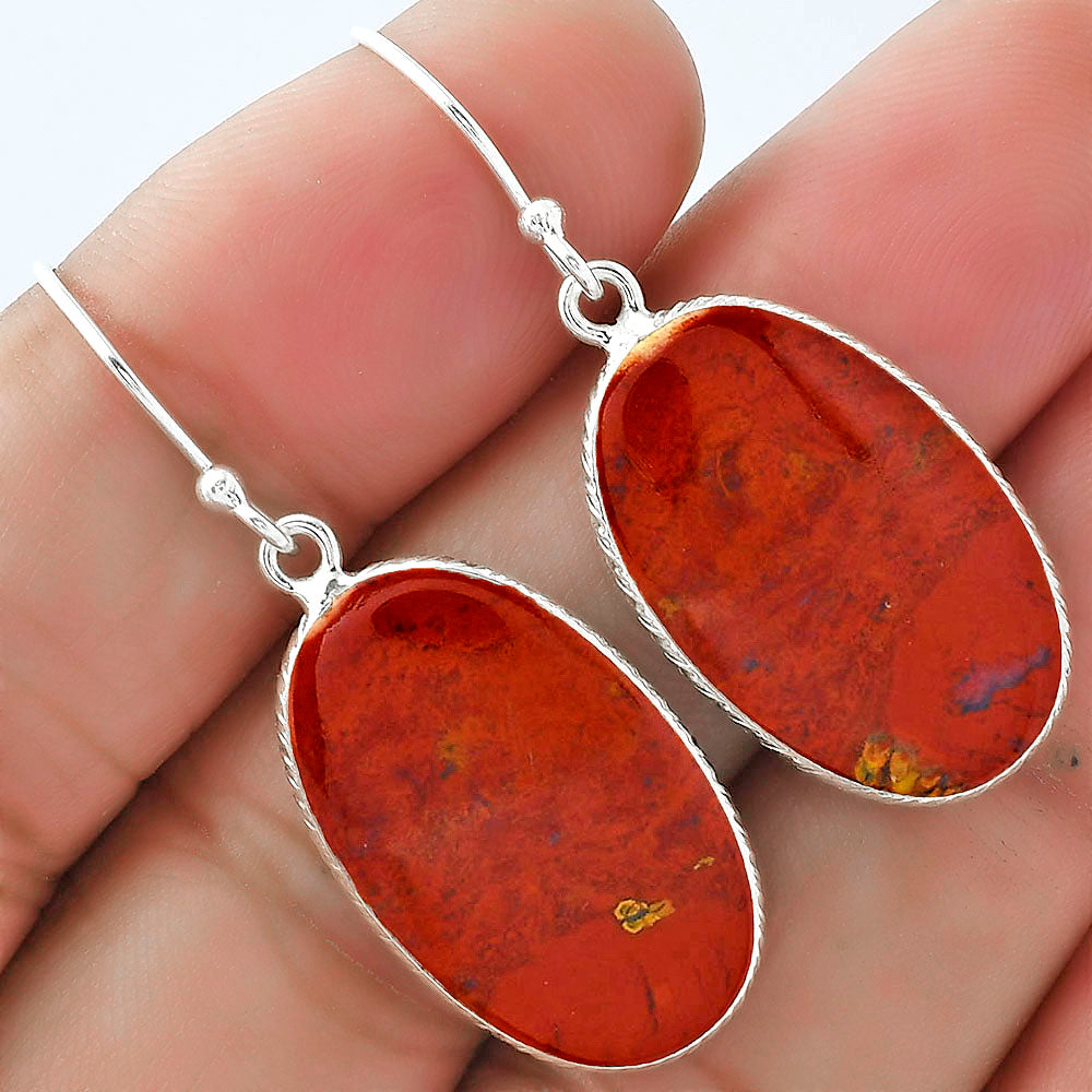 Natural Red Moss Agate Earrings E-1001 SDE59174