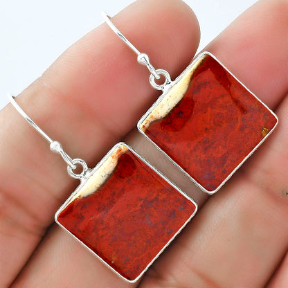 Natural Red Moss Agate Earrings E-1001 SDE59191