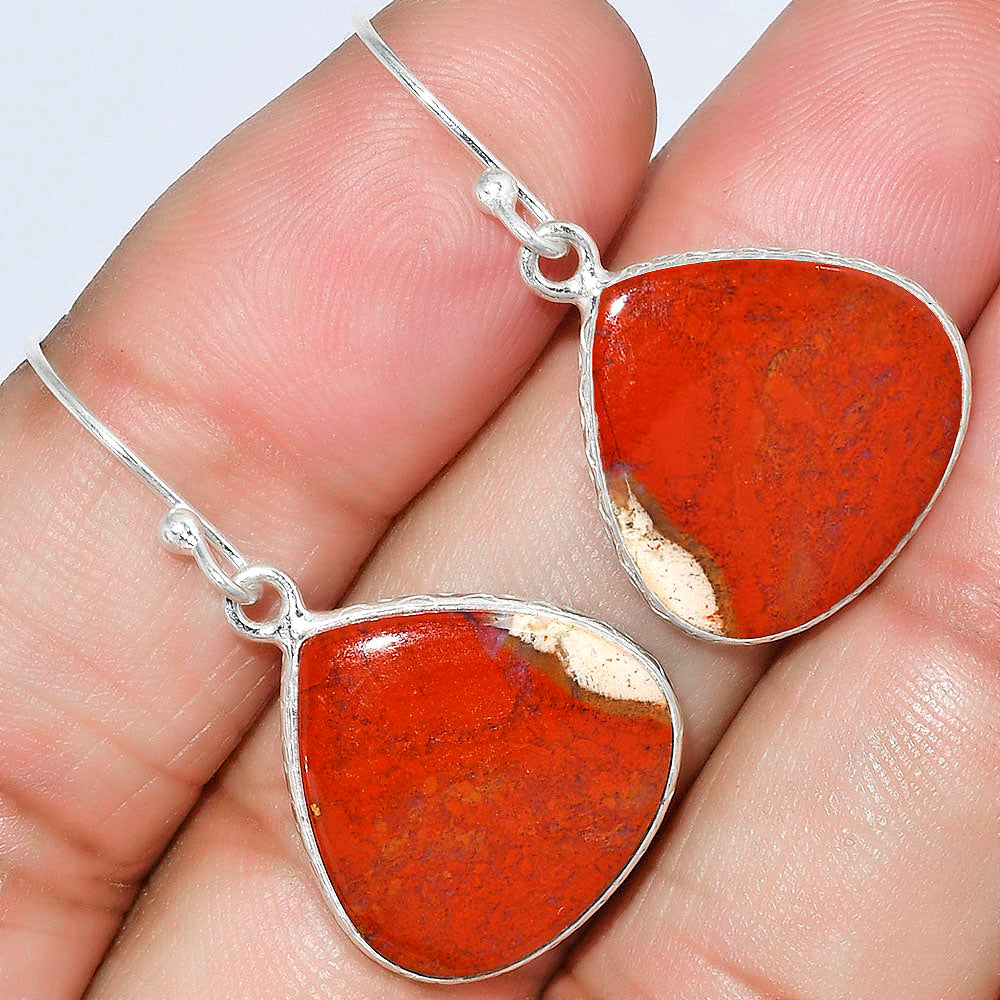 Natural Red Moss Agate Earrings E-1001 SDE59213