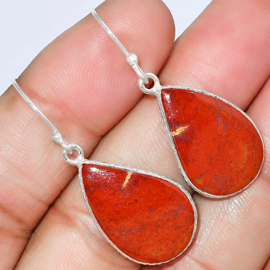 Natural Red Moss Agate Earrings E-1001 SDE59214