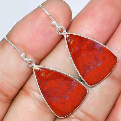 Natural Red Moss Agate Earrings E-1001 SDE59215