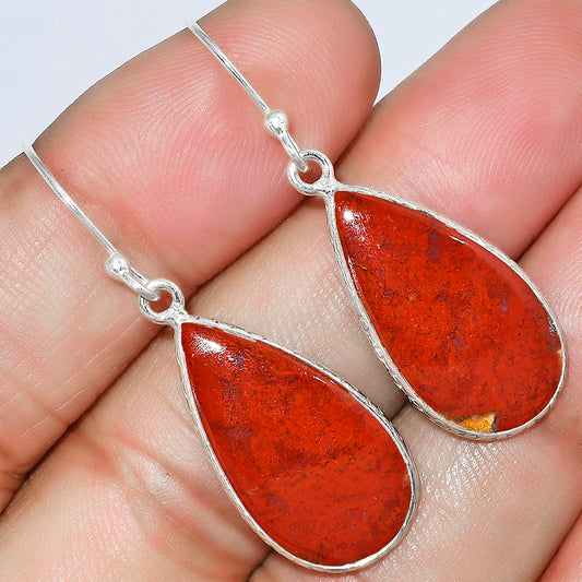 Natural Red Moss Agate Earrings E-1001 SDE59216
