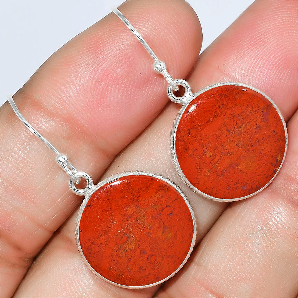 Natural Red Moss Agate Earrings E-1001 SDE59239