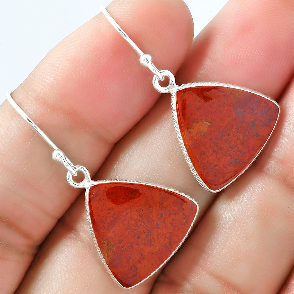 Natural Red Moss Agate Earrings E-1001 SDE59257
