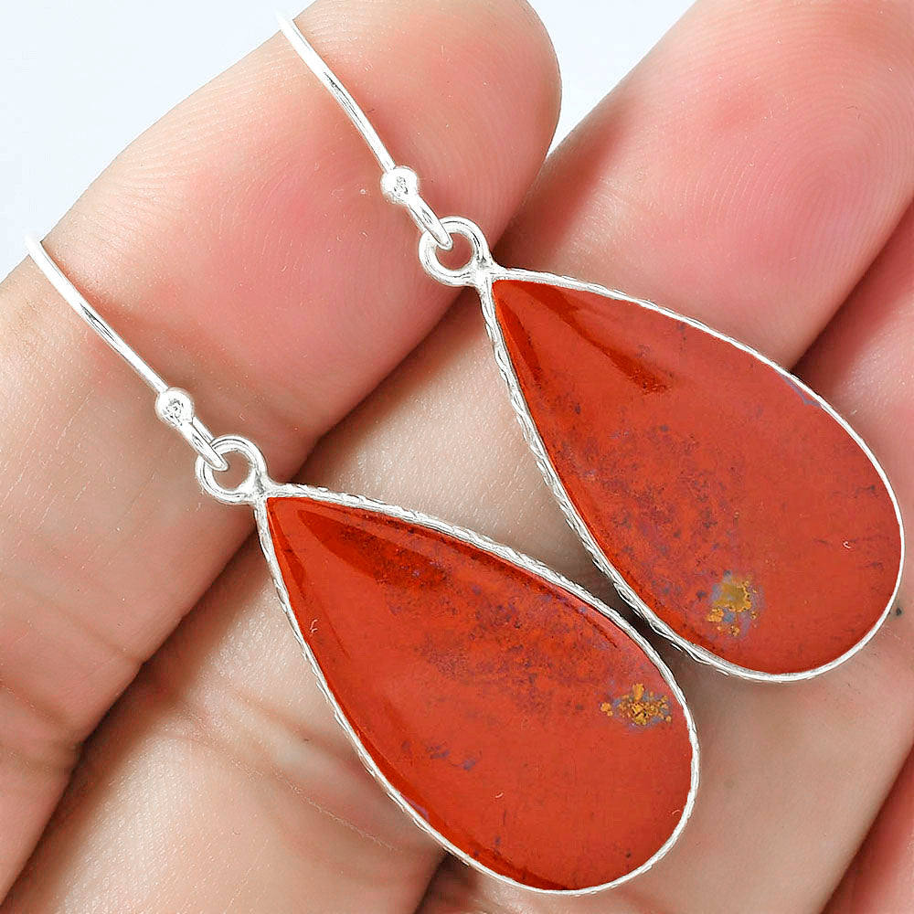 Natural Red Moss Agate Earrings E-1001 SDE59261