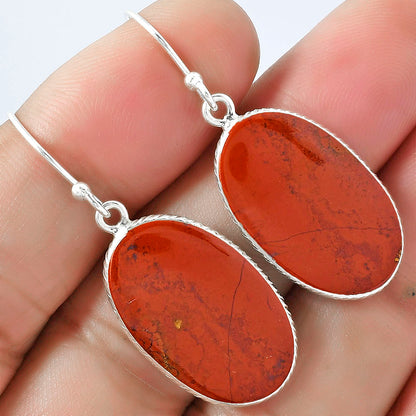 Natural Red Moss Agate Earrings E-1001 SDE59264