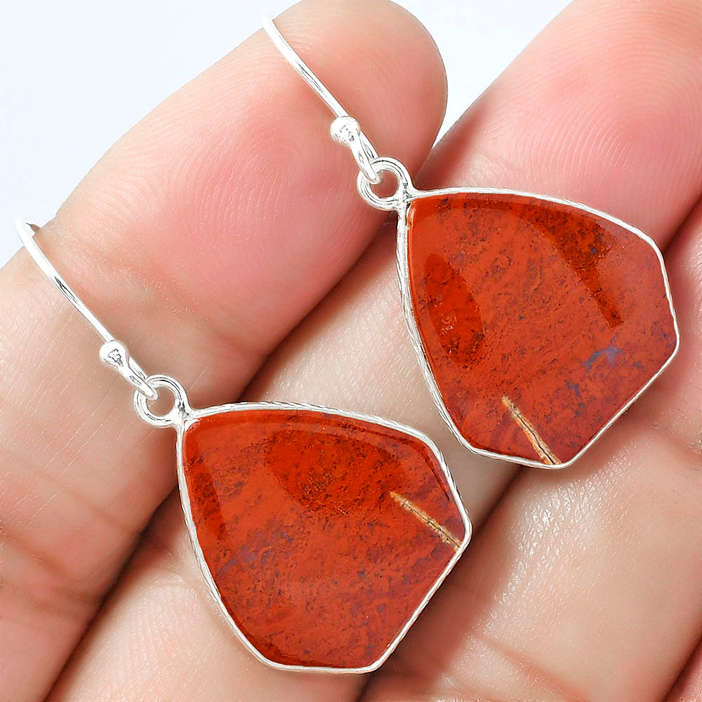 Natural Red Moss Agate Earrings E-1001 SDE59278