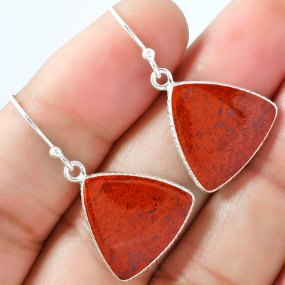 Natural Red Moss Agate Earrings E-1001 SDE59301