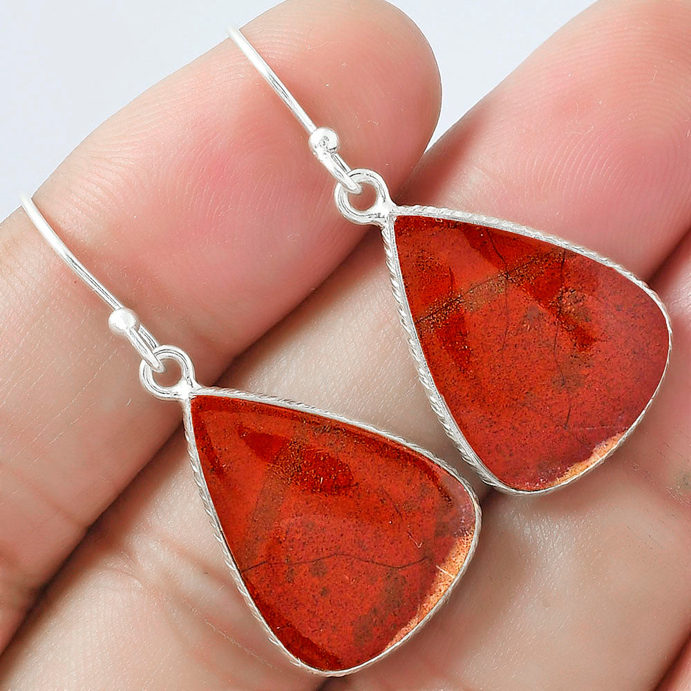 Natural Red Moss Agate Earrings E-1001 SDE59305