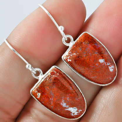 Natural Red Moss Agate Earrings E-1001 SDE59370