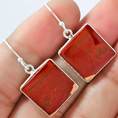 Natural Red Moss Agate Earrings E-1001 SDE59379