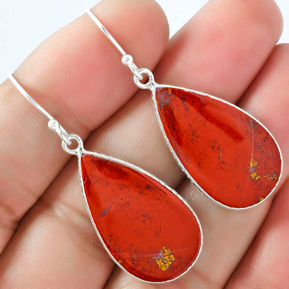 Natural Red Moss Agate Earrings E-1001 SDE59387