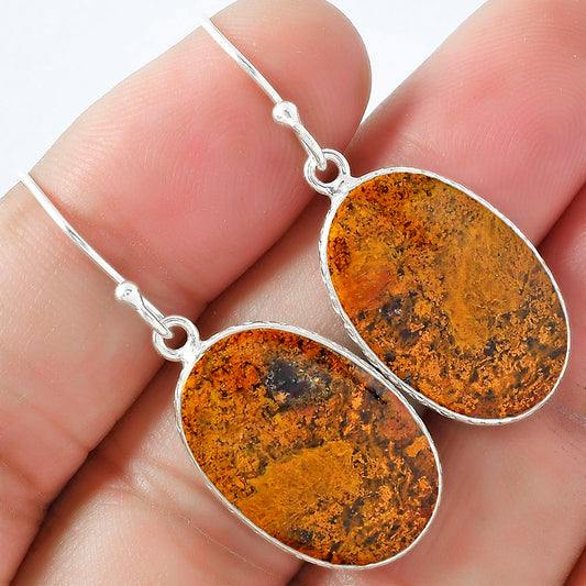 Natural Red Moss Agate Earrings E-1001 SDE59410
