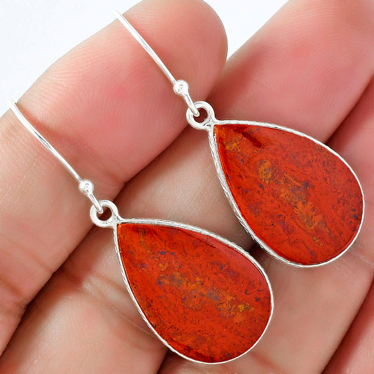 Natural Red Moss Agate Earrings E-1001 SDE59433