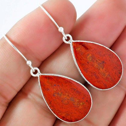 Natural Red Moss Agate Earrings E-1001 SDE59433