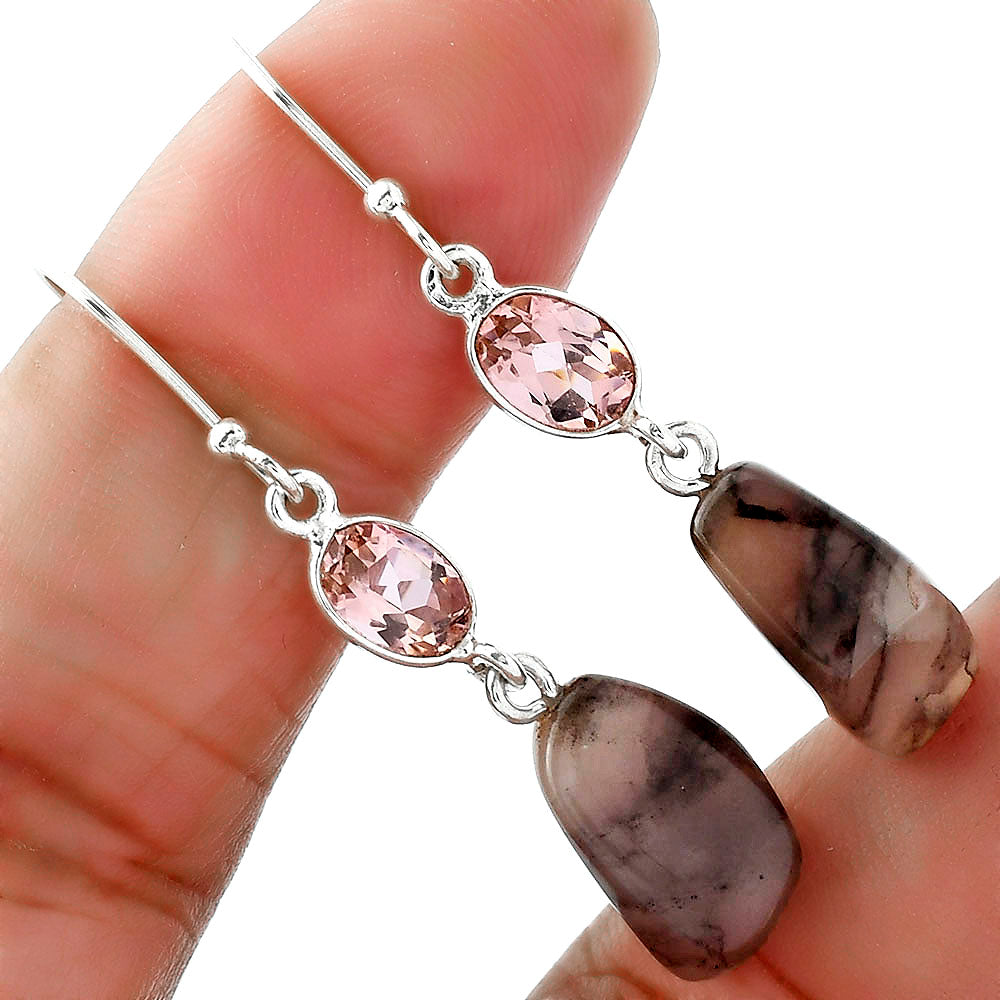 Guava Quartz and Pink Morganite Earrings E-1011 SDE60415