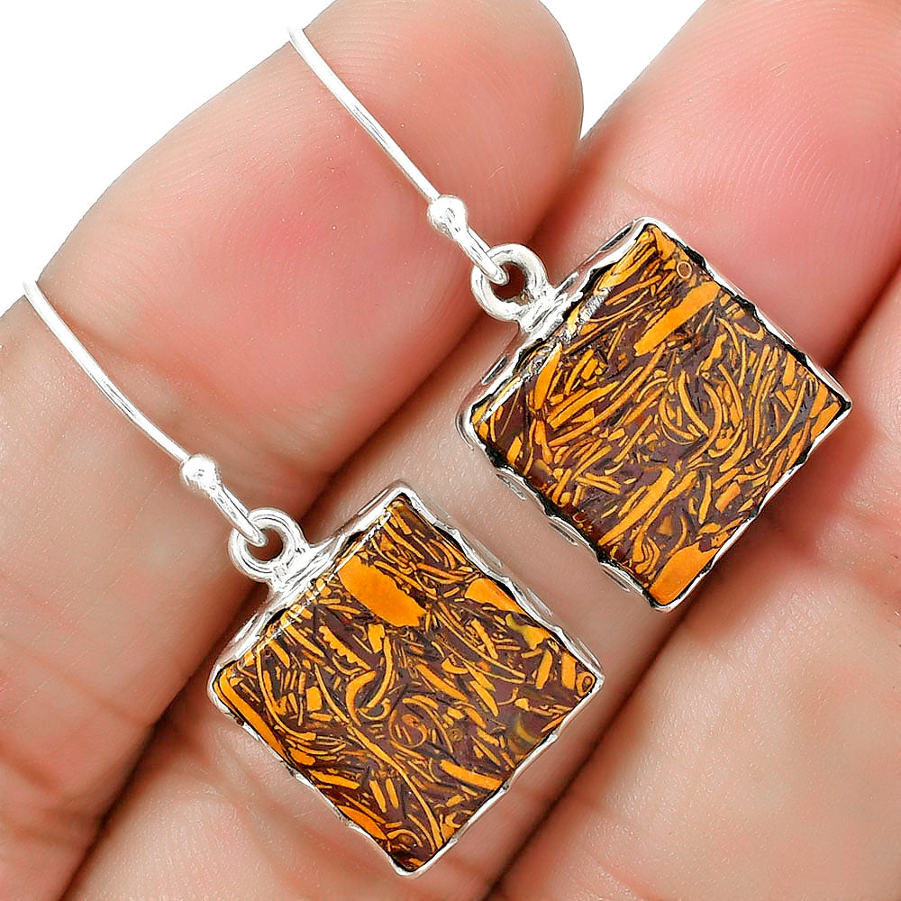 Natural Coquina Fossil Jasper India Earrings E-1113 SDE61366