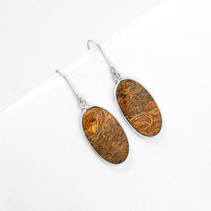 Natural Coquina Fossil Jasper India Earrings E-1001 SDE61373