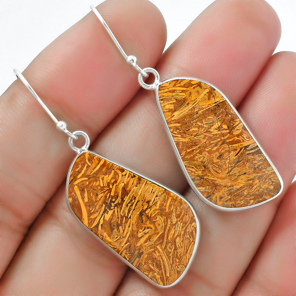 Natural Coquina Fossil Jasper India Earrings E-1001 SDE61381