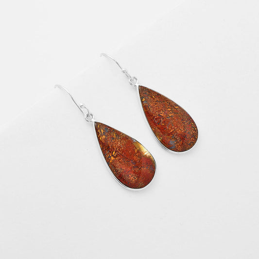 Natural Red Moss Agate Earrings E-1001 SDE61781