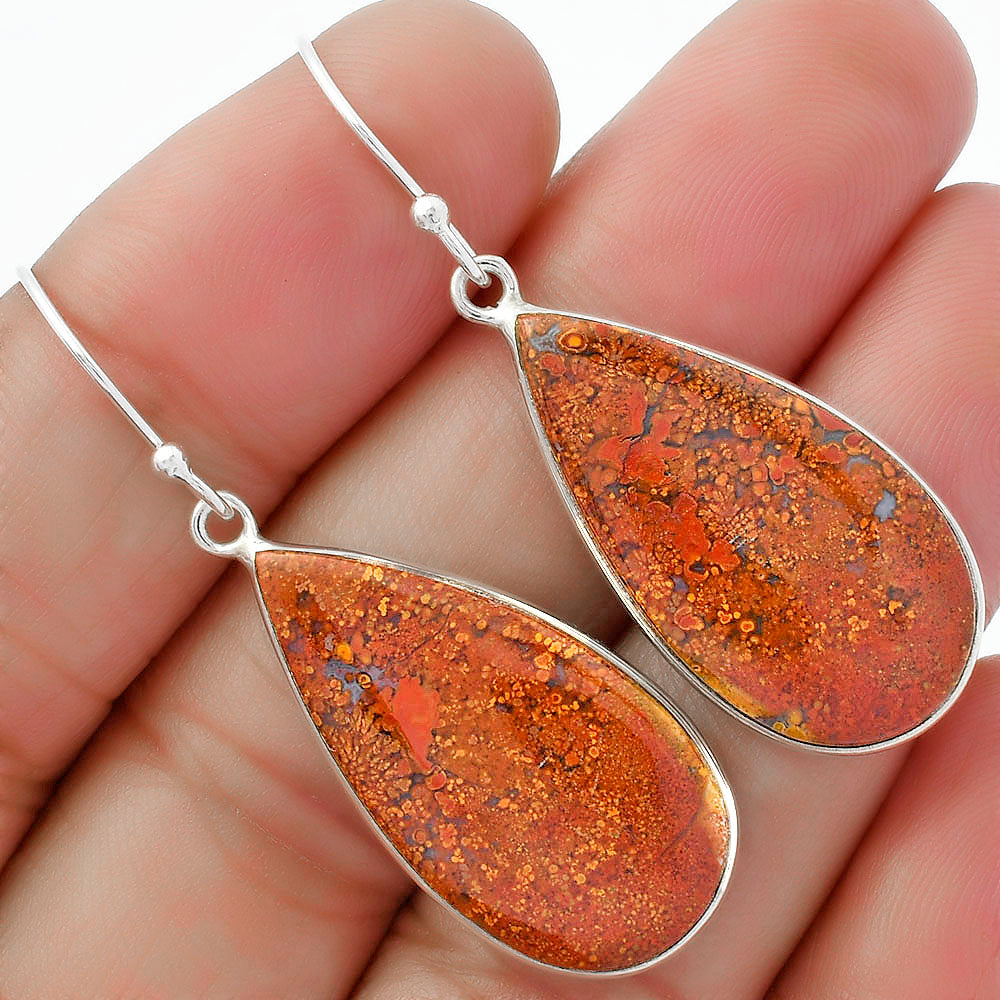 Natural Red Moss Agate Earrings E-1001 SDE61856