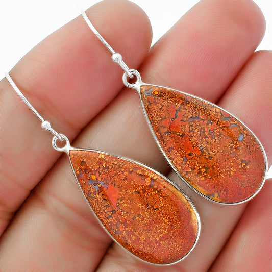 Natural Red Moss Agate Earrings E-1001 SDE61856
