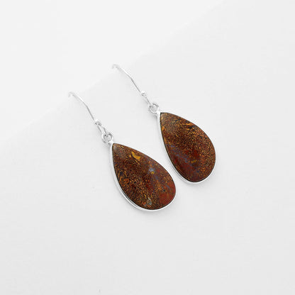 Natural Red Moss Agate Earrings E-1001 SDE61866