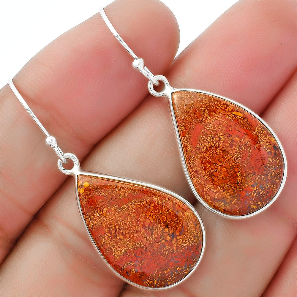 Natural Red Moss Agate Earrings E-1001 SDE61887
