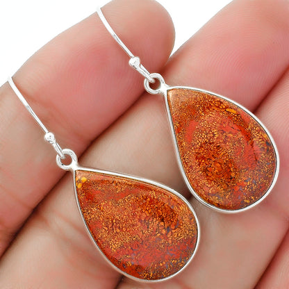 Natural Red Moss Agate Earrings E-1001 SDE61887