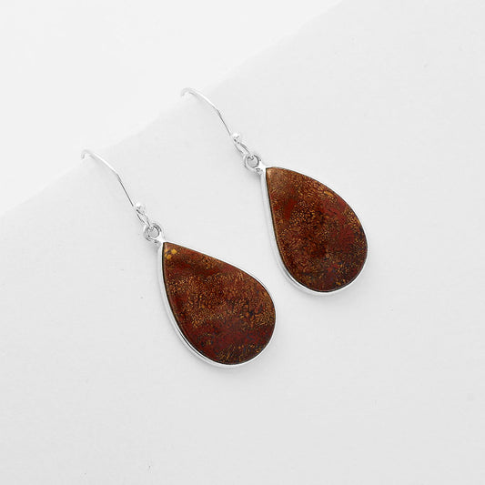 Natural Red Moss Agate Earrings E-1001 SDE61887