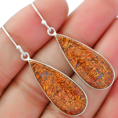 Natural Red Moss Agate Earrings E-1001 SDE61888