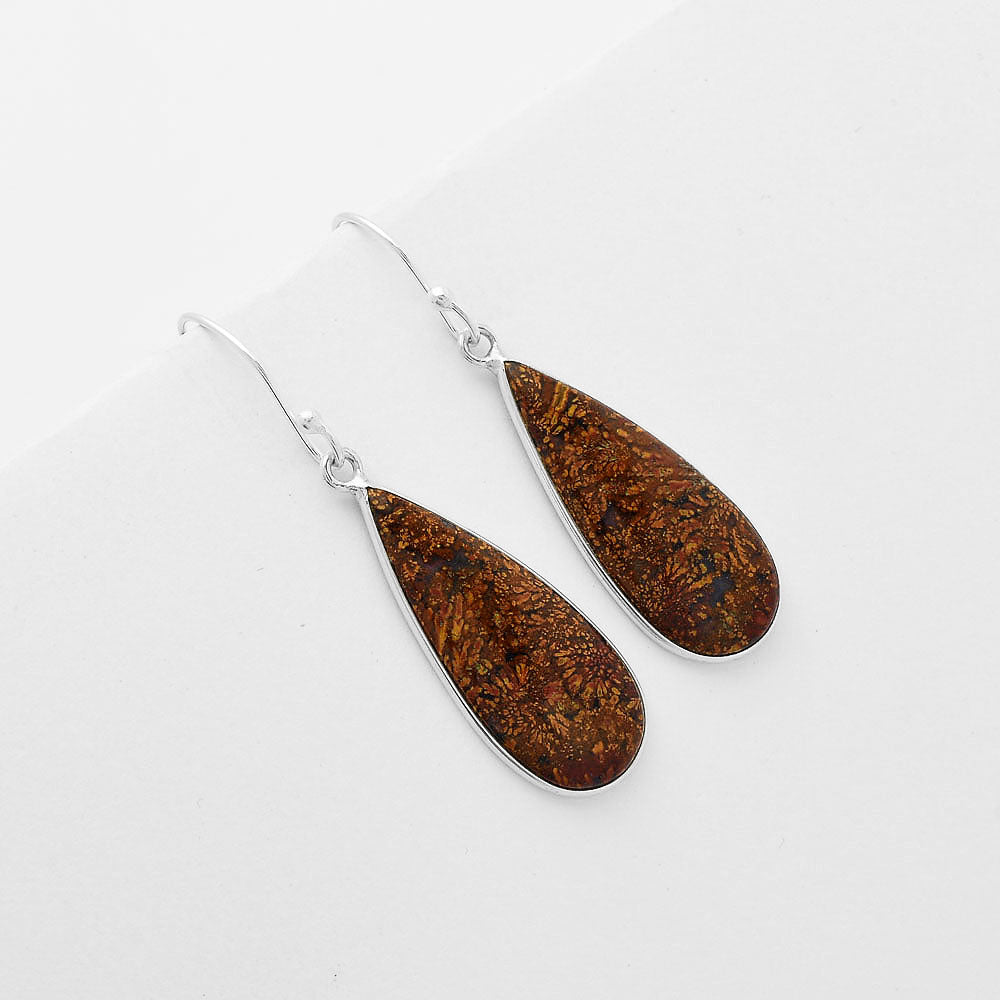 Natural Red Moss Agate Earrings E-1001 SDE61888