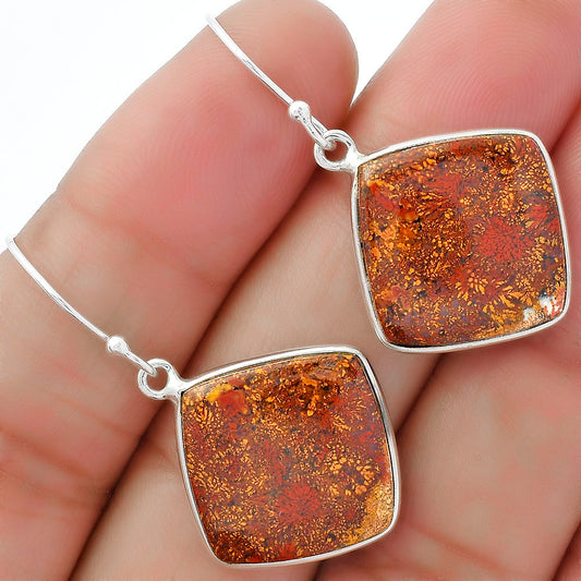 Natural Red Moss Agate Earrings E-1001 SDE61889