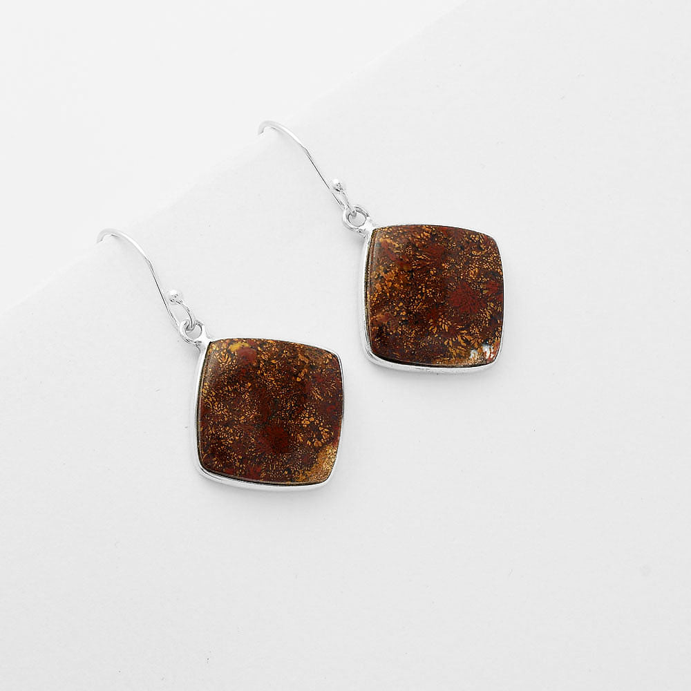 Natural Red Moss Agate Earrings E-1001 SDE61889